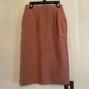 Vintage Burberry wool midi pencil skirt small